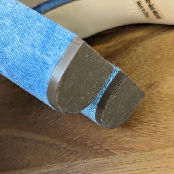 Club Exx Legacy Denim Blue Over the Knee Lace Up Heeled Boots US Size 7 - Picture 9 of 10